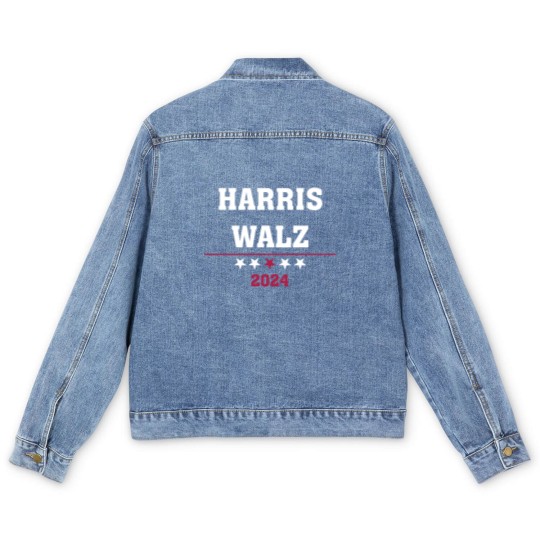 Discover Kamala Harris Tim Walz 2024 ,Democrat VP Vice President USA Election Men's Denim Jackets