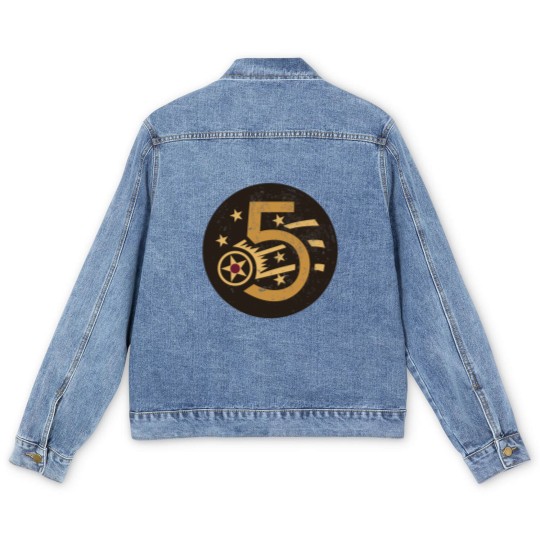 Discover WW2 5th Air For ce Patch distressed Men's Denim Jackets