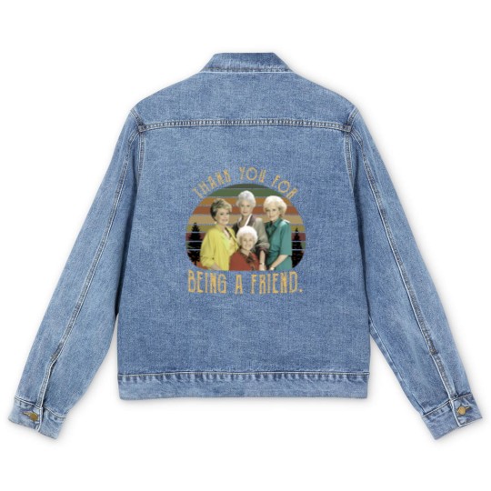 Discover The Stay Golden Thank You For Being A Friend 80s Vintage Sunset Men's Denim Jackets