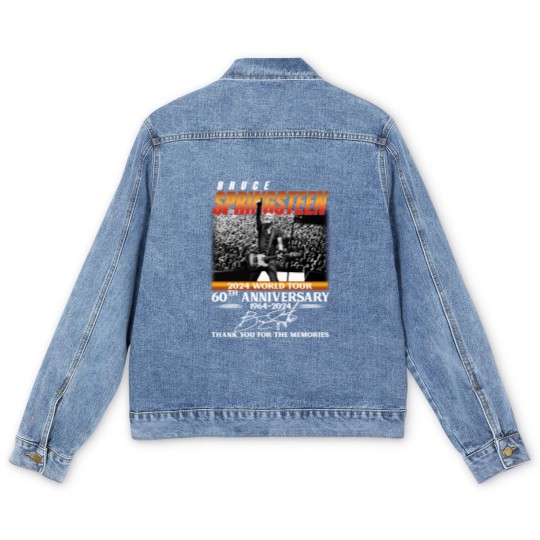 Discover Bruce Springsteen 2024 Tour Men's Denim Jackets, Bruce Springsteen 60th Anniversary Men's Denim Jackets