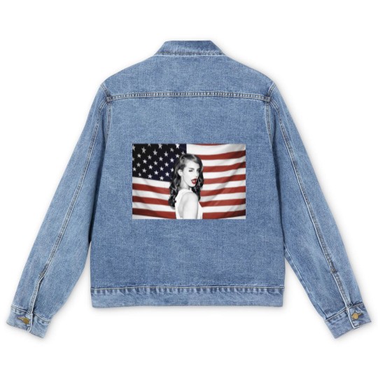 Discover Lana Del Rey American Flag Hipster Dope Mens Men's Denim Jackets