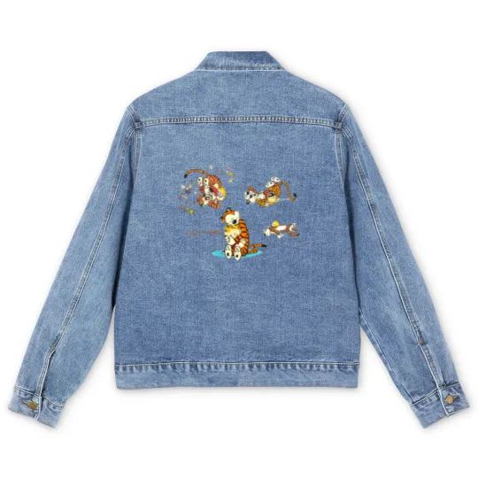 Discover calvin and hobbes bill watterson Men's Denim Jackets