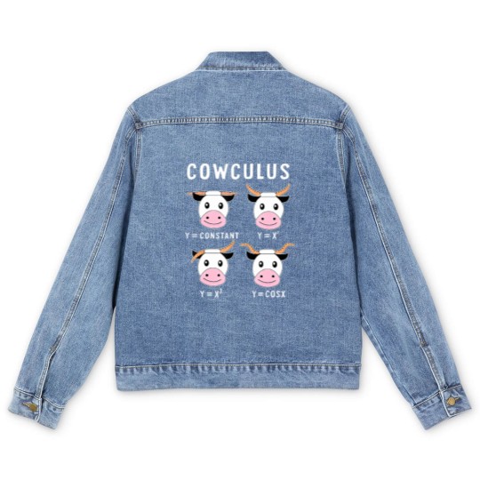 Discover Cowculus Funny Math Math Geometry Teacher Math Lover Men's Denim Jackets