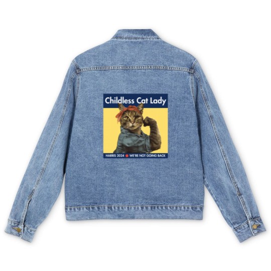 Discover Childless Cat Lady - kamala 2024 - Childless Cat Lady - Men's Denim Jackets