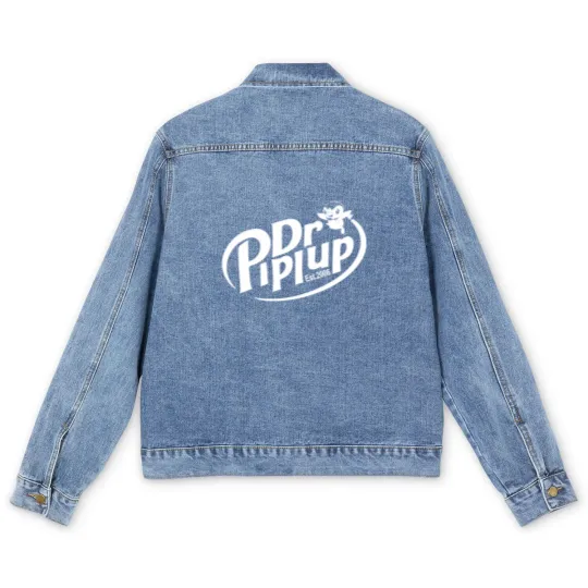 Discover Cartoon Men's Denim Jackets, Dr Piplup Men's Denim Jackets, gift for him, gift for her, birthday gift, anniversary Men's Denim Jackets, funny Men's Denim Jackets
