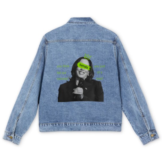 Discover kamala harris brat Men's Denim Jackets, kamala charli xcx brat Men's Denim Jackets, kamala meme Men's Denim Jackets