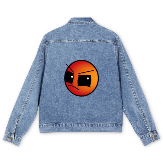 Discover geometry dash Difficulty Harder face Level Men's Denim Jackets