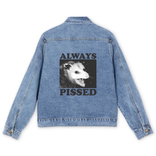 Discover Always Pissed Funny Opossum Eat Trash Be Free Men's Denim Jackets