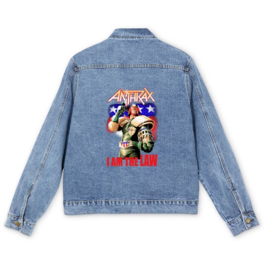 Discover Anthrax Men's Denim Jackets Judge Dredd I AM THE LAW Men's Denim Jackets NEW Heavy Metal Band