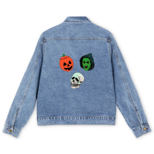 Discover Silver Shamrock Mask Set Men's Denim Jackets