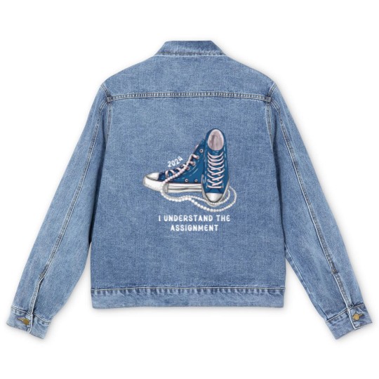 Discover I Understand The Assignment Vote Blue rally Men's Denim Jackets, Kamala Harris Sneakers and Pearls