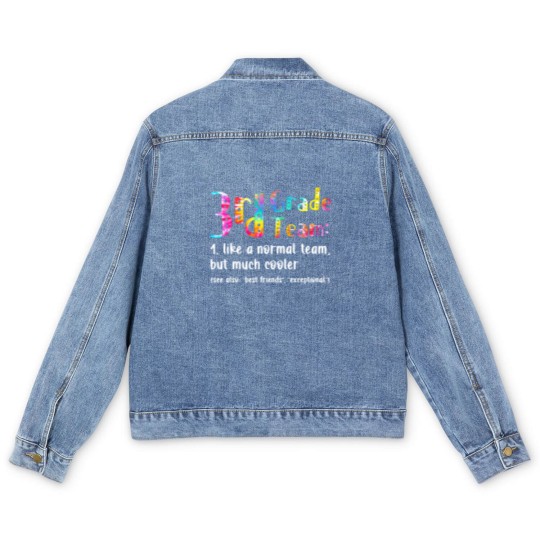 Discover 3Rd Grade Team  3Rd Grade Squad Teacher Gifts Men's Denim Jackets