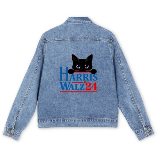 Discover Harris Walz Cat Lady  Harris tim walz Men's Denim Jackets - 1 Men's Denim Jackets