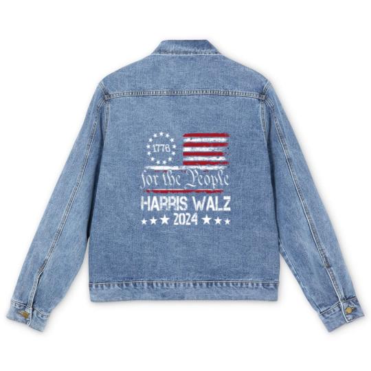 Discover Harris walz, Harriswalz, Harris, walz, Harris walz 2024 Men's Denim Jackets