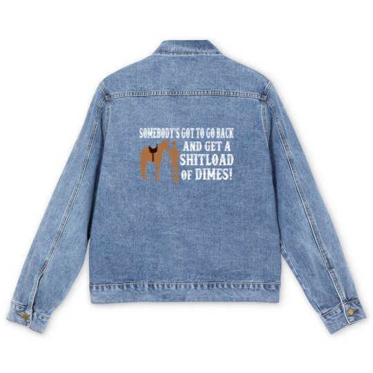 Discover Shitload Of Dimes - Blazing Saddles Quote Men's Denim Jackets