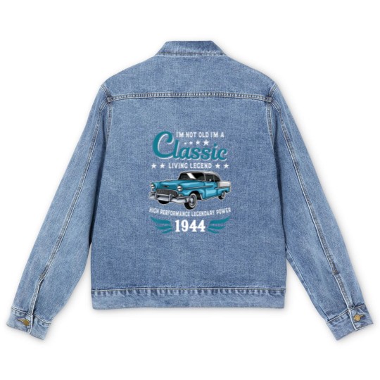Discover vintage 1944 birthday car for legends born in 1944 Men's Denim Jackets