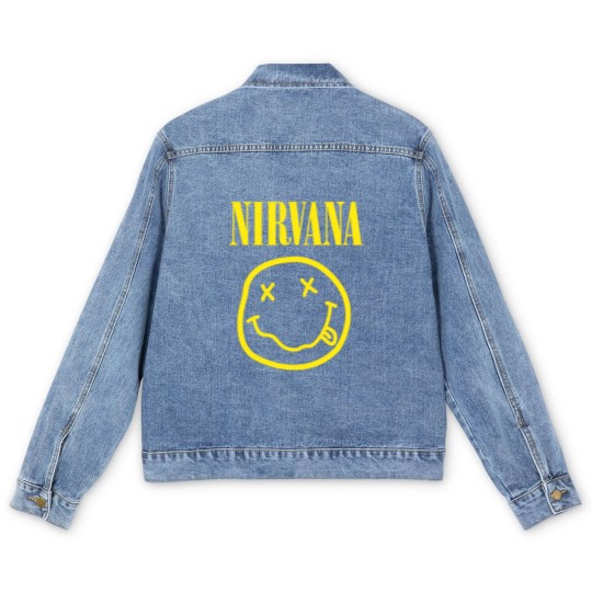 Discover Nirvanaa Yellow Smiley Men's Denim Jackets