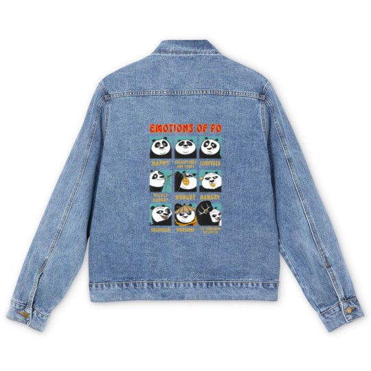 Discover kung fu panda emotions of po portrait grid Men's Denim Jackets