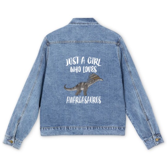 Discover Just A Girl Who Loves Amargasaurus Dinosaur Men's Denim Jackets