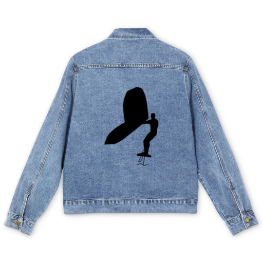 Discover Wing surfer wing surfing with foil wing Men's Denim Jackets