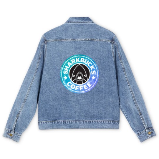 Discover Sharkbucks Logo [Water] Men's Denim Jackets