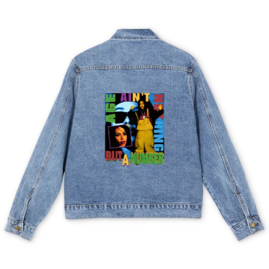 Discover Aaliyah Men's Denim Jackets - Age Ain't Nothing But A Number vntg rap Men's Denim Jackets 90s 2000's rnb