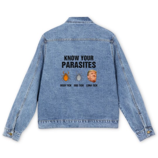Discover Know Your Parasites Deer Tick Dog Tick Luna Tick Men's Denim Jackets