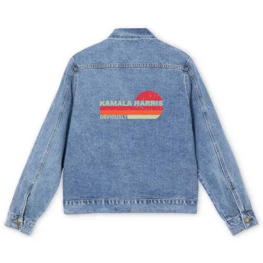 Discover Retro Kamala Obviously Harris Obviously Men's Denim Jackets