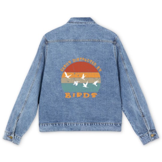 Discover .Easily Distracted By Birds, Birds Art, Birds Lover, Birds Gift, Birds Flying, Bird Mama, Men's Denim Jackets