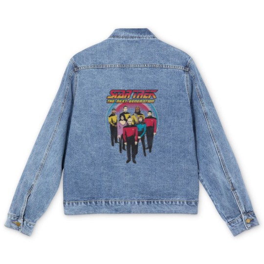 Discover Stars Trek The Next Generation Vintage Distressed Bridge Crew Men's Denim Jackets