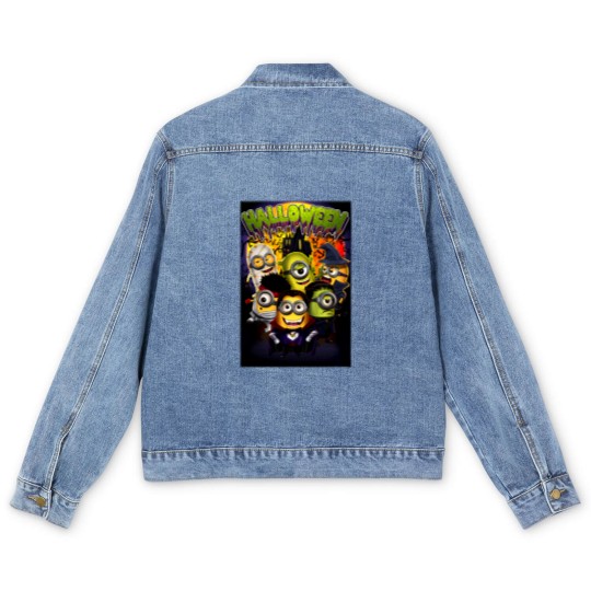 Discover Unisex Halloween Minions Jersey Short Sleeve Men's Denim Jackets
