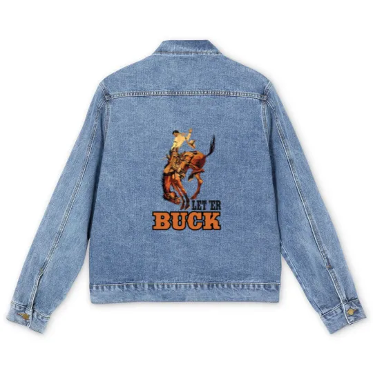 Discover Pendleton Oreon Let 'Er Buck Sticker Men's Denim Jackets
