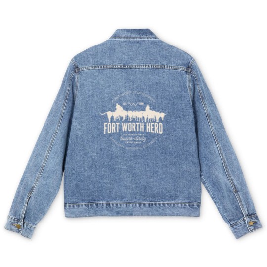 Discover fort worth texas stockyards and rodeo cowboy desig t Men's Denim Jackets