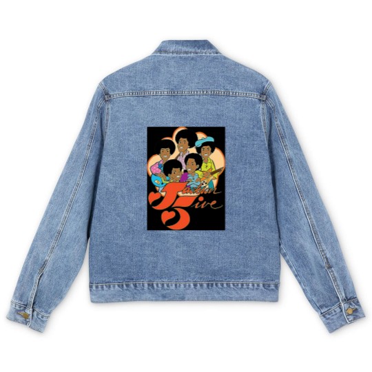 Discover Vintage Jackson 5 70s Cartoon Retro Vintage Style Distressed Men's Denim Jackets