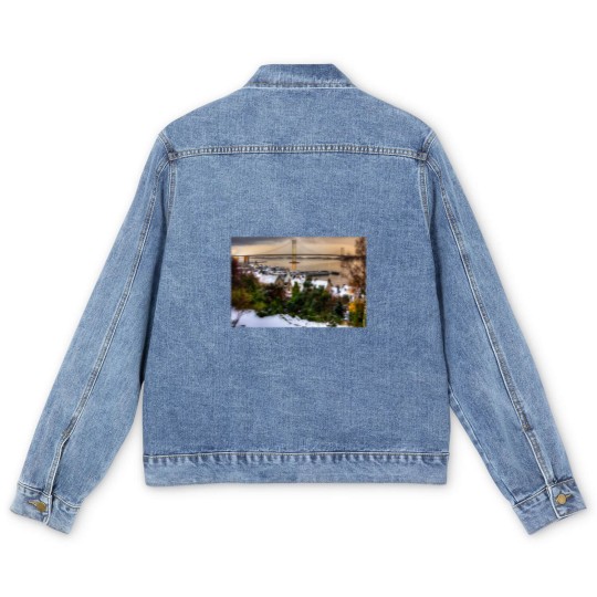 Discover Queensferry Harbour and Road Bridge Men's Denim Jackets