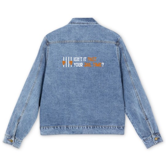 Discover Isn't it past your jail time? Men's Denim Jackets, Anti Trump Oscars Men's Denim Jackets, Funny Political