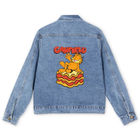 Discover Garfield Lasagna Slice Garfield Pose Men's Denim Jackets