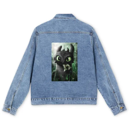 Discover How To Train Your Dragon, Toothless Gifts For Men & Women Men's Denim Jackets