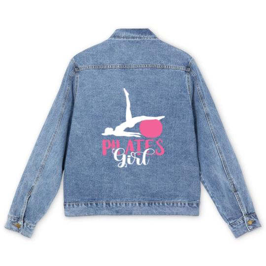 Discover Pilates Fitness Instructor Pilates Girl Pilates Workout Men's Denim Jackets