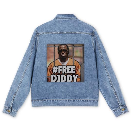 Discover Free Diddy Men's Denim Jackets #freediddy Men's Denim Jackets P Diddy Rapper Men's Denim Jackets