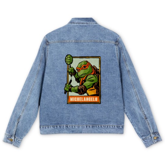 Discover Michelangelo Ninja Turtles Comic Vintage Men's Denim Jackets,