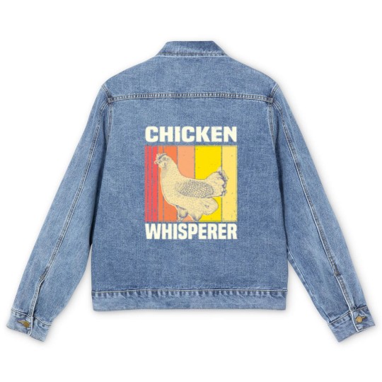 Discover Chicken Chicken Chicken Whisperer Chicken Farmer Gift Men's Denim Jackets