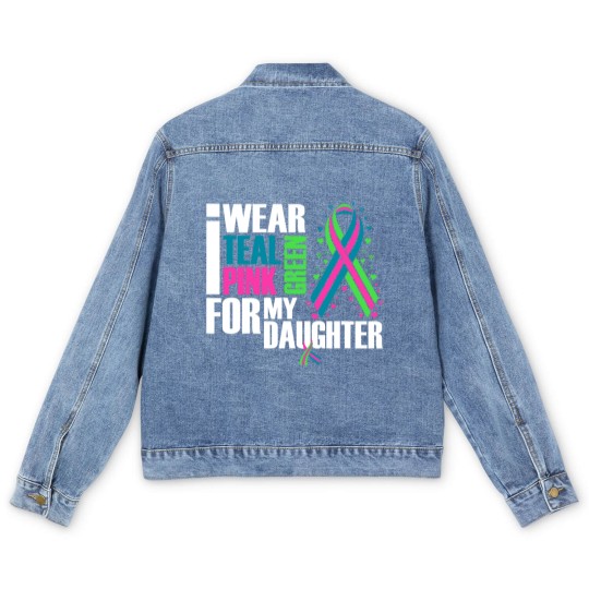 Discover Metastatic Breast Cancer Ribbon Daughter Cancer Awareness Men's Denim Jackets