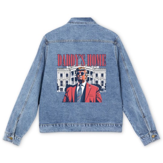 Discover Daddy's Home Men's Denim Jackets, White House 2024 Men's Denim Jackets, Get In Losers Men's Denim Jackets