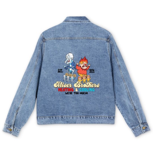 Discover Vintage Heat and Snow Misers 2023 Ugly Christmas Men's Denim Jackets