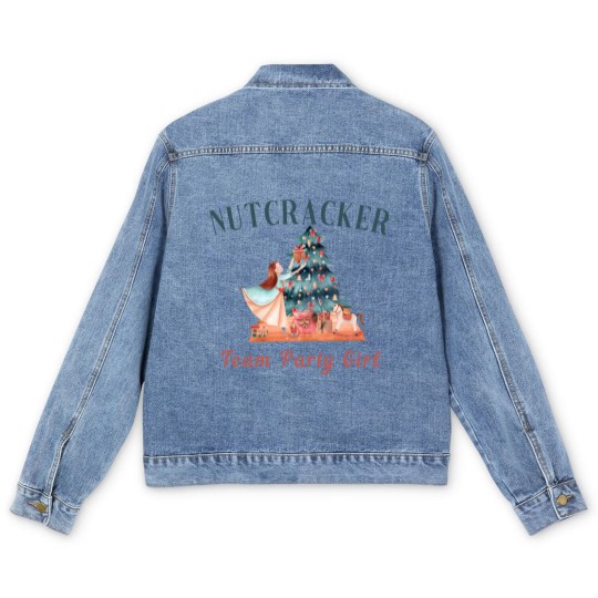 Discover Party Girl Men's Denim Jackets, Team Blue Soldier Men's Denim Jackets, Team Party Girl Men's Denim Jackets, Nutcracker Men's Denim Jackets, Nutcracker Blue Soldier Men's Denim Jackets