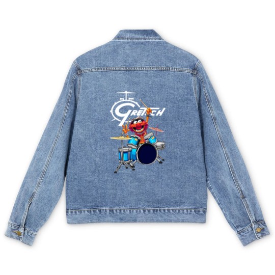 Discover The Muppet Show Animal Playing Gretsch Drums Men's Denim Jackets