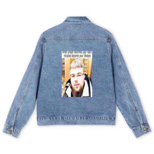 Discover (joeyy) when prayer becomes your habit, miracles become your lifestyle Long Men's Denim Jackets