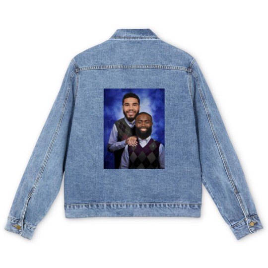 Discover Jayson Tatum and Jaylen Brown "Step Brothers" Portrait Men's Denim Jackets