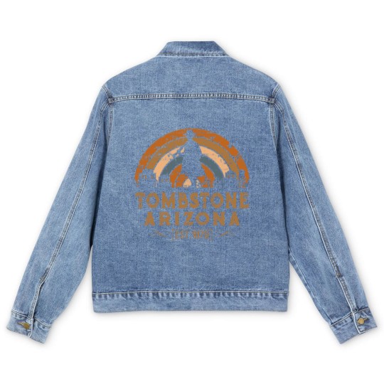 Discover tombstone Arizonna az retro style wild west gift Men's Denim Jackets